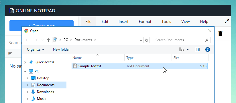 Open file dialog in Keyseo
